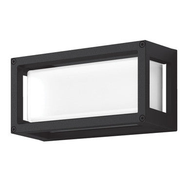 YORK-7 7W Led Rectangle Wall Light IP65 240v 3000K - Black