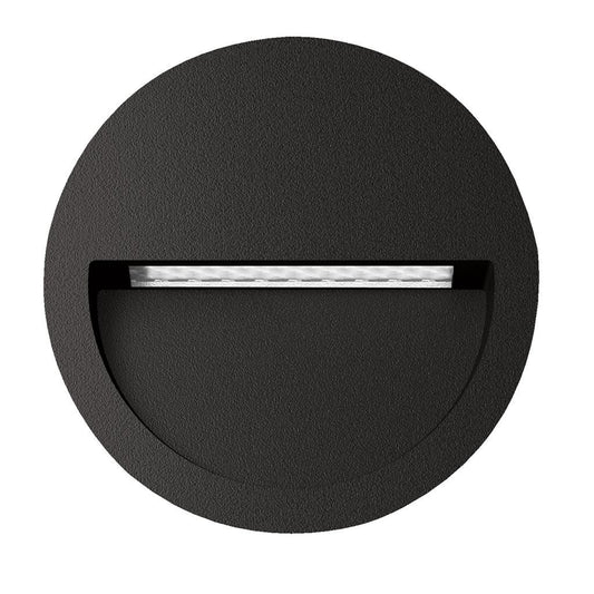 ZAC-4-4W  Round Recessed LED Wall Light IP65 240V 5000K - Black