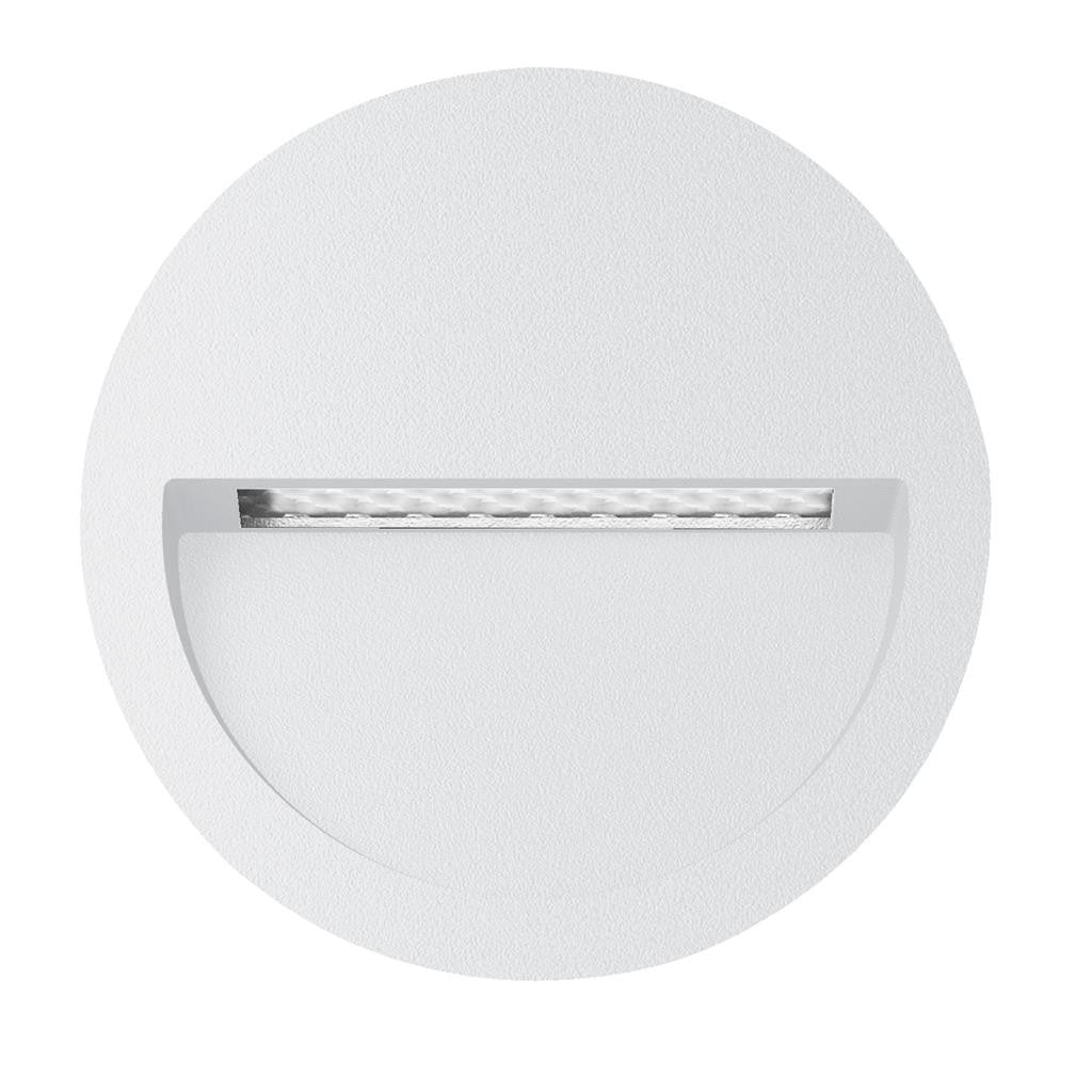 ZAC-4-4W Round Recessed LED Wall Light IP65 240V 3000K - White