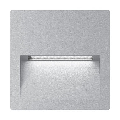 ZAC-4-4W Square Recessed LED Wall LIght IP65 240V 3000K - Silver