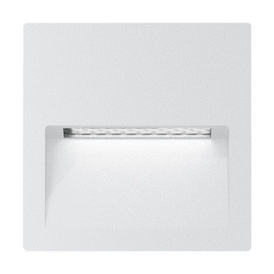 ZAC-4-4W  Square Recessed LED Wall Light IP65  240V 3000K - White