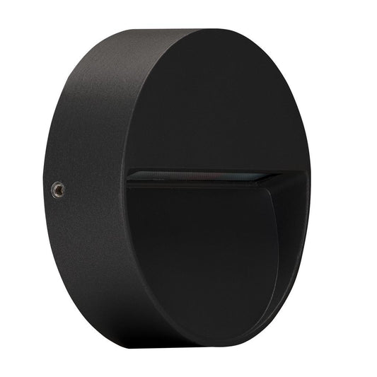ZEKE-4-4W-RND Round Surface Mounted LED Steplight 5000K - Black