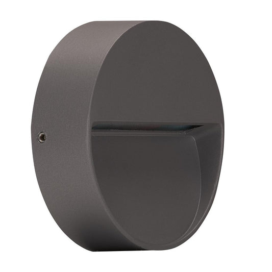 ZEKE-4-4W -RND Round Surface Mounted LED Steplight 5000K - Dark Grey