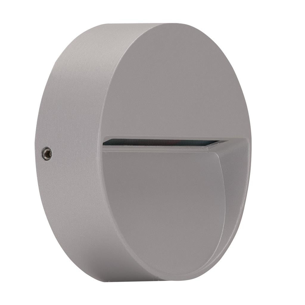 ZEKE-4-4W-RND Round Surface Mounted LED Steplight 5000K - Silver