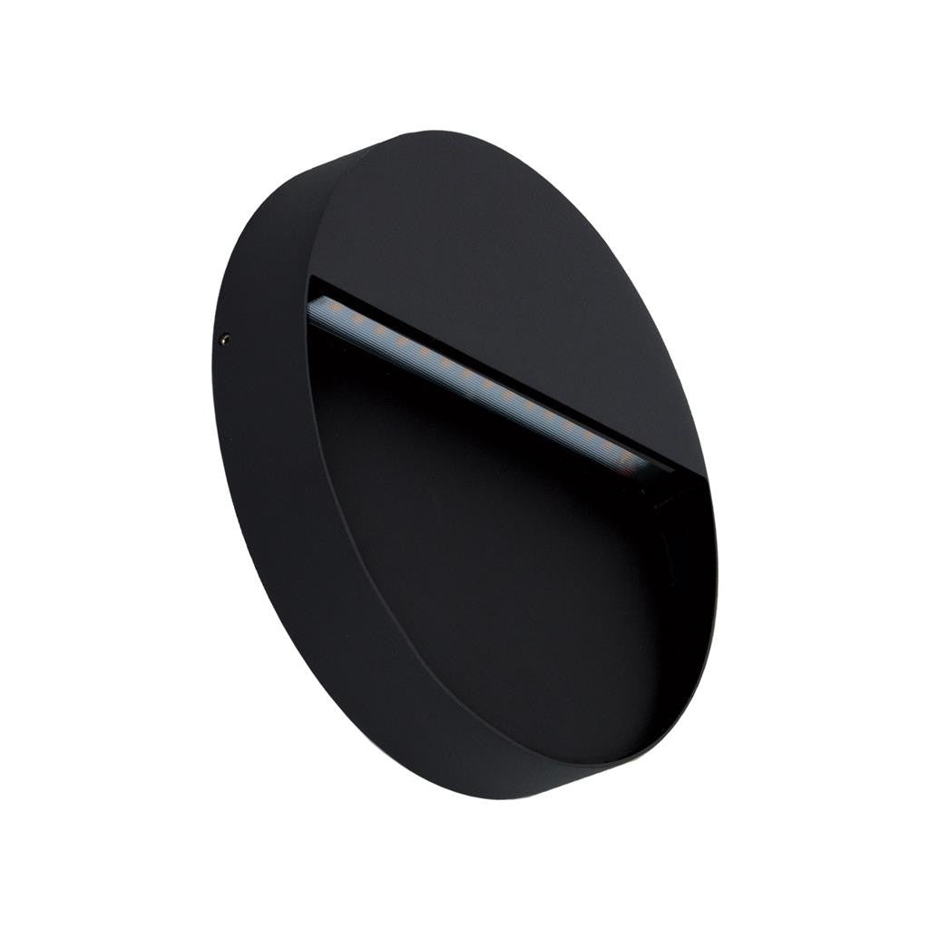 ZEKE-9- 9W Round LED Wall Light 240v 5000K - Black