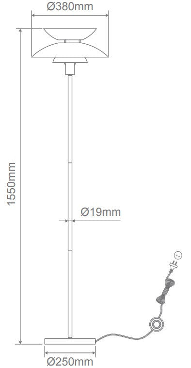 Allegra floor lamp size.