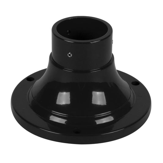 BB-100 Aluminium Bollard Base to suit 60-76 outer diameter post - powder coated finish - Black
