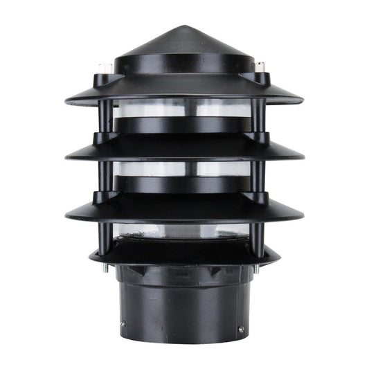 BL-100 Three Tier Bollard Head E27 Garden Light - Powder Coated Finish / E27 - Black