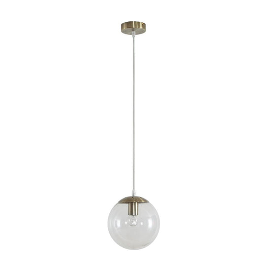 BUBBLE-200 CLEAR BALL 1XE27 PENDANT - Antique Brass