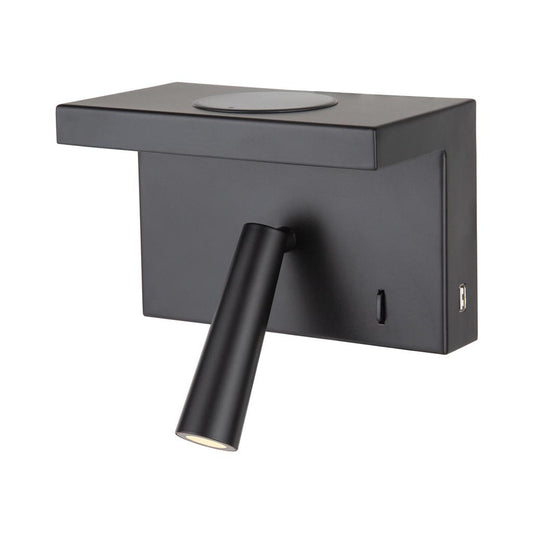CHARGE-01 LED WIRELESS & USB CHARGE W/B 240V TRIO - Black