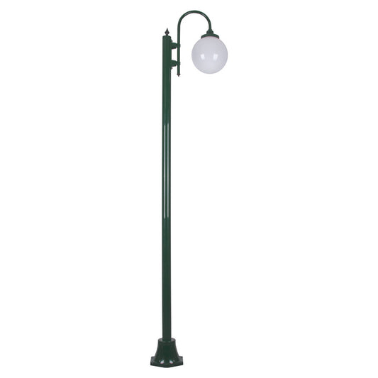 GT-1001 Lisbon Single Sphere Curved Arm Plain Post - Powder Coated Finish / E27 - Green