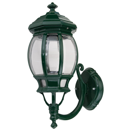 GT-1031 Vienna Curved Arm Upward Wall Light - Powder Coated Finish / B22 - Green