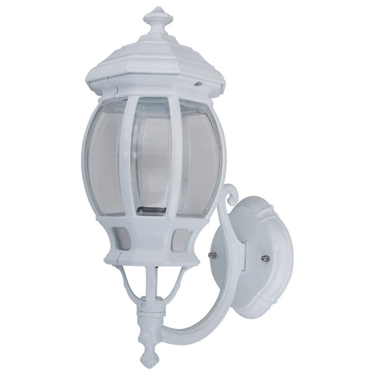 GT-1031 Vienna Curved Arm Upward Wall Light - Powder Coated Finish / B22 - White