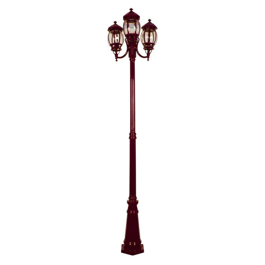 GT-1045 Vienna Three Head Curved Arm Tall Post - Powder Coated Finish / B22 - Burgundy