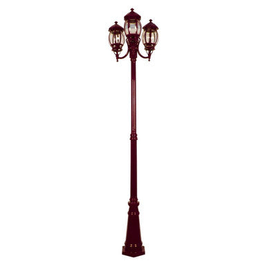 GT-1045 Vienna Three Head Curved Arm Tall Post - Powder Coated Finish / B22 - Burgundy