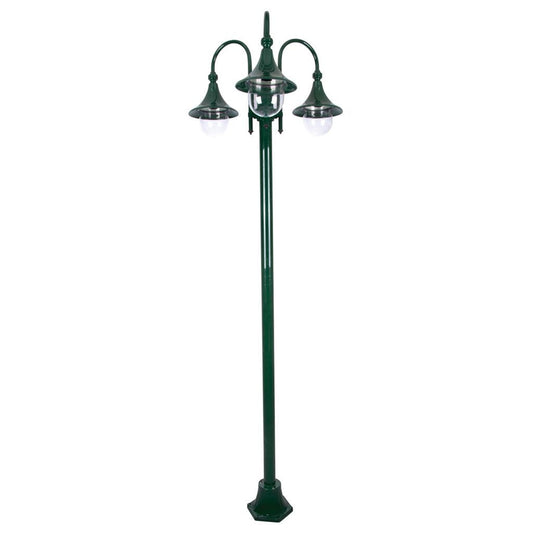 GT-1064 Monaco Triple Head Tall Plain Post - Powder Coated Finish / E27 - Green