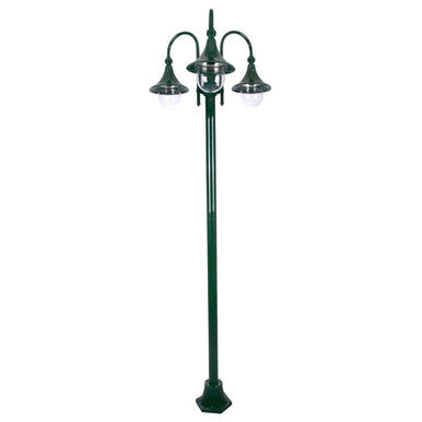 GT-1064 Monaco Triple Head Tall Plain Post - Powder Coated Finish / E27 - Green