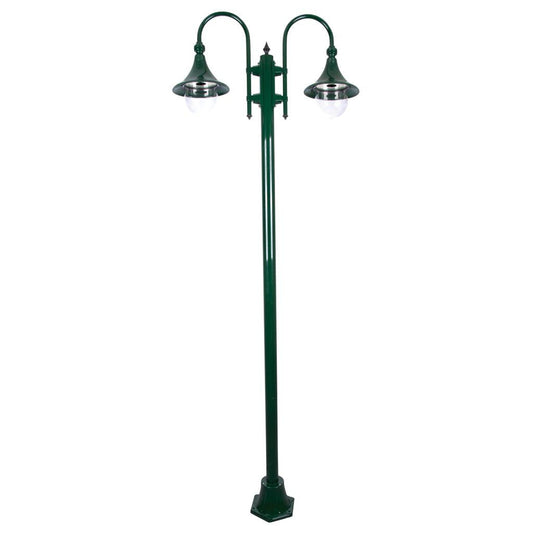 GT-1066 Monaco Twin Head Plain Post - Powder Coated Finish / E27 - Green