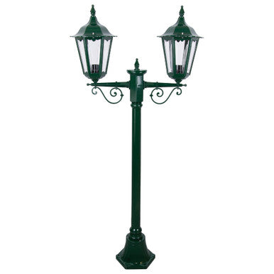 GT-135 Chester Twin Head Short Post Light - Powder Coated Finish / B22 - Green