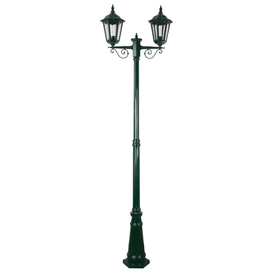 GT-140 Chester Twin Head Tall Post Light - Powder Coated Finish / B22 - Green