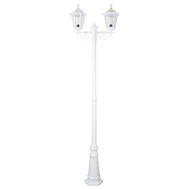 GT-140 Chester Twin Head Tall Post Light - Powder Coated Finish / B22 - White