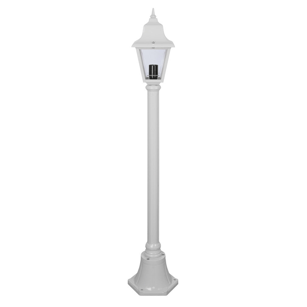 GT-234 Paris Single Head Short Post Light - Powder Coated Finish / B22 - White