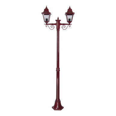 GT-237 Paris Twin Head Medium Post Light - Powder Coated Finish / B22 - Burgundy