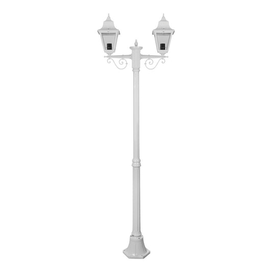 GT-237 Paris Twin Head Medium Post Light - Powder Coated Finish / B22 - White