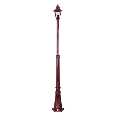 GT-238 Paris Single Head Tall Post Light - Powder Coated Finish / B22 - Burgundy