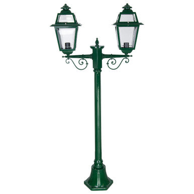 GT-275 Avignon Twin Head Short Post Light - Powder Coated Finish / B22 - Green