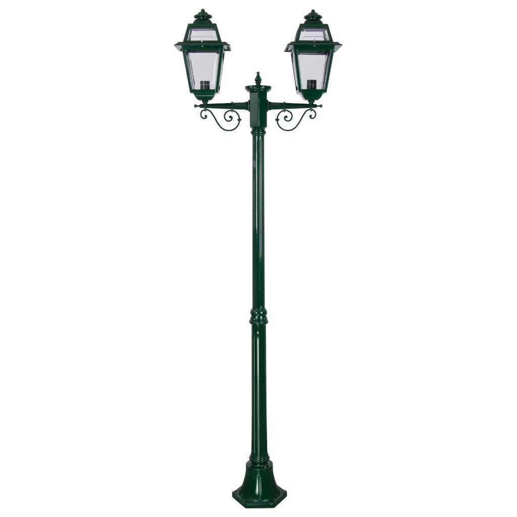 GT-277 Avignon Twin Head Medium Post Light - Powder Coated Finish / B22 - Green