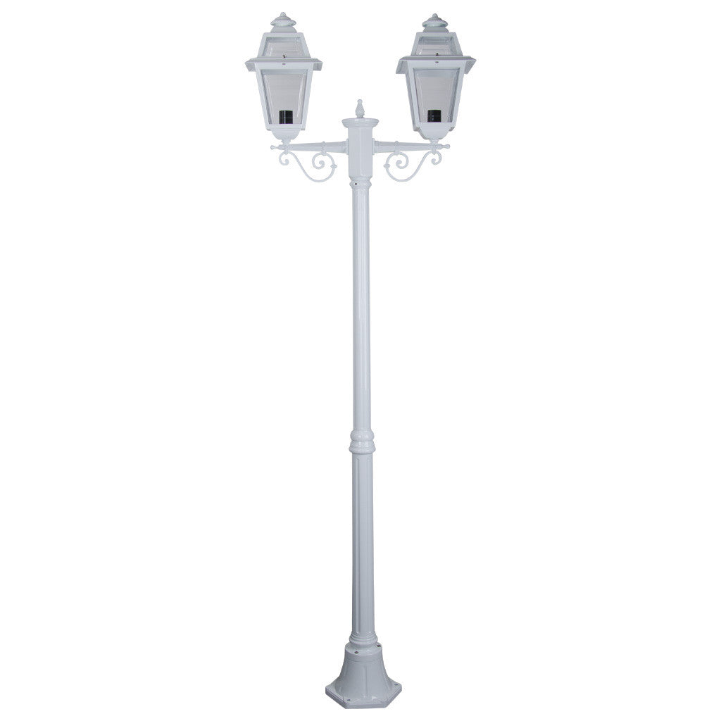 GT-277 Avignon Twin Head Medium Post Light - Powder Coated Finish / B22 - White