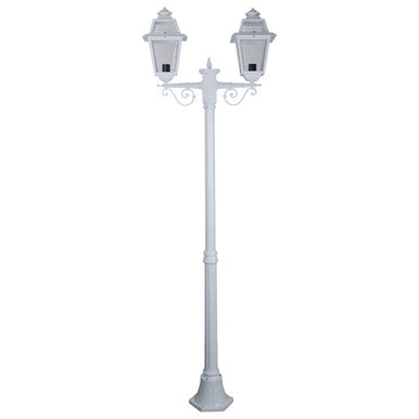 GT-277 Avignon Twin Head Medium Post Light - Powder Coated Finish / B22 - White