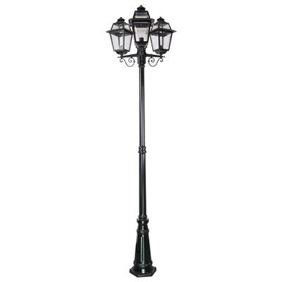 GT-282 Avignon Triple Head Tall Post Light - Powder Coated Finish / B22 BLACK