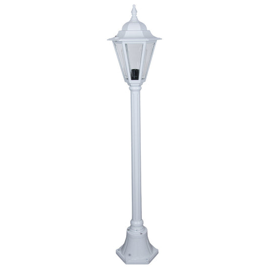 GT-424 Turin Single Head Small Post Light - Powder Coated Finish / B22 - White