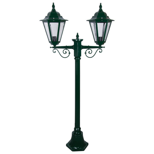 GT-425 Turin Twin Head Short Post Light - Powder Coated Finish / B22 - Green