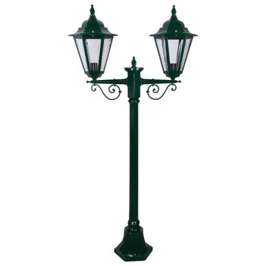 GT-425 Turin Twin Head Short Post Light - Powder Coated Finish / B22 - Green