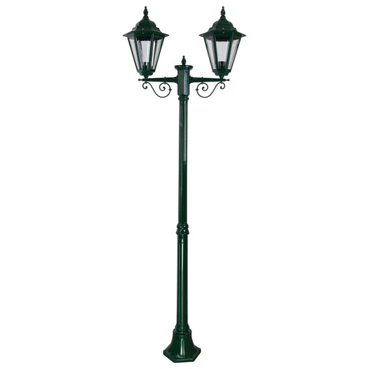 GT-427 Turin Twin Head Medium Post Light  - Powder Coated Finish / B22 - Green