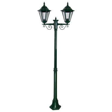 GT-427 Turin Twin Head Medium Post Light  - Powder Coated Finish / B22 - Green