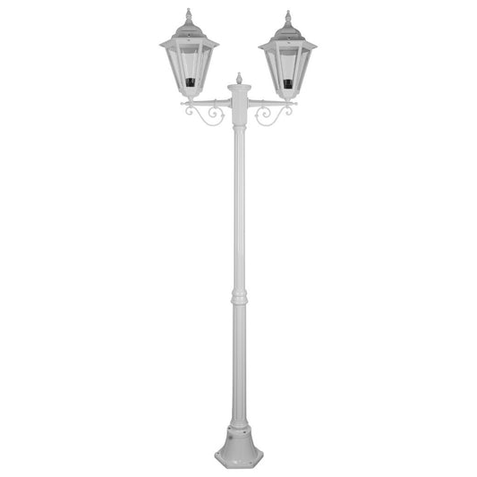 GT-427 Turin Twin Head Medium Post Light  - Powder Coated Finish / B22 - White