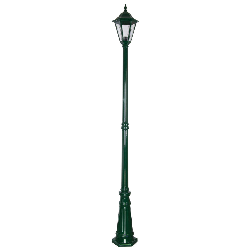 GT-428 Turin Single Head Tall Post Light - Powder Coated Finish / B22 - Green