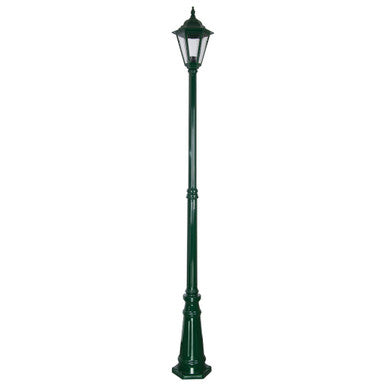 GT-428 Turin Single Head Tall Post Light - Powder Coated Finish / B22 - Green