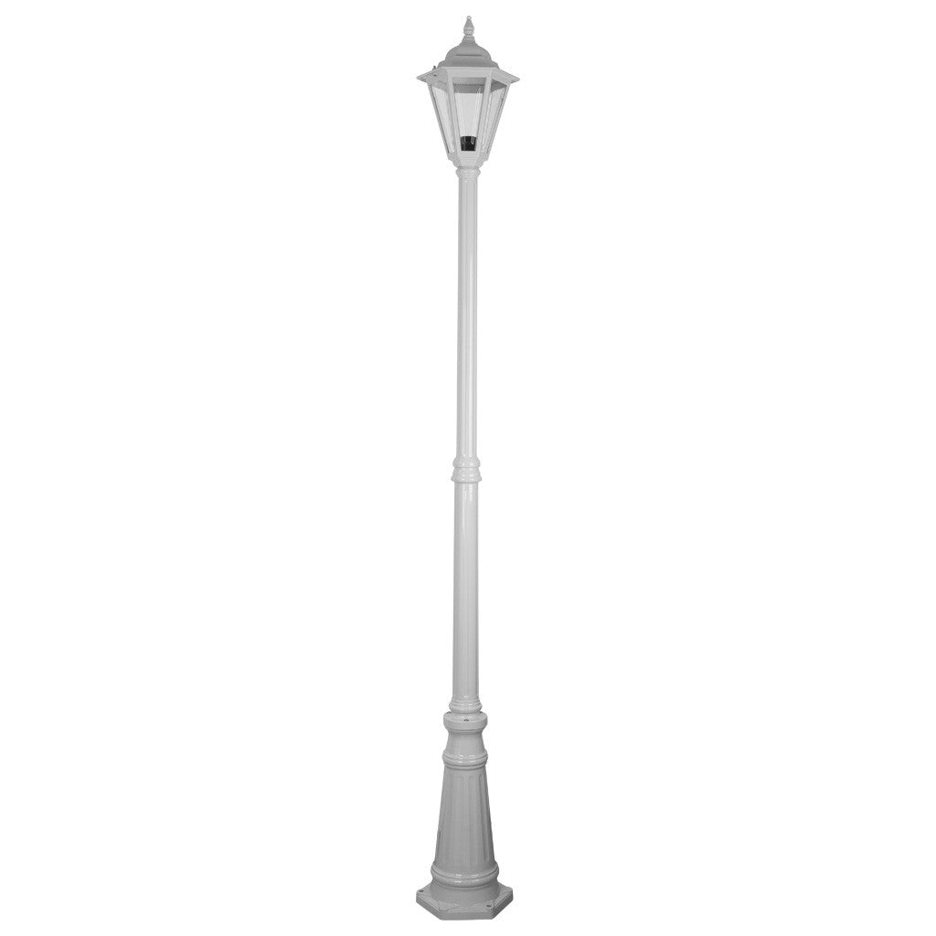 GT-428 Turin Single Head Tall Post Light - Powder Coated Finish / B22 - White
