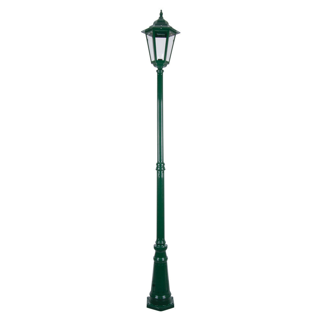 GT-488 Turin Large Single Head Tall Post Light - Powder Coated Finish / B22 - Green