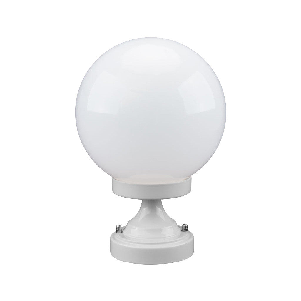 GT-530 Siena 20cm Sphere CTC Pillar Mount - Powder Coated Finish / E27 - White