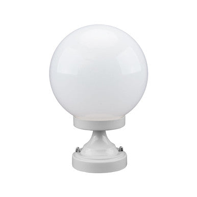 GT-530 Siena 20cm Sphere CTC Pillar Mount - Powder Coated Finish / E27 - White
