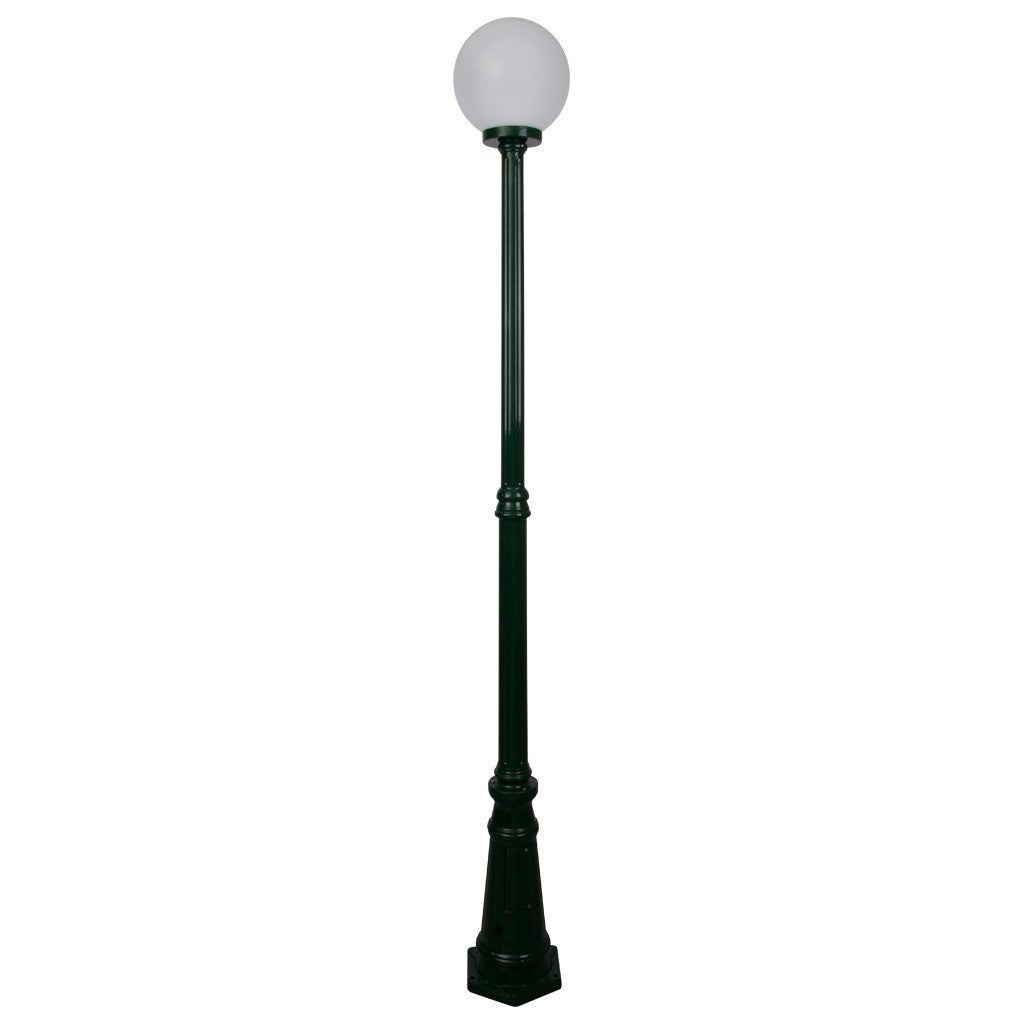 GT-557 Siena 25cm Sphere Tall Post - Powder Coated Finish / E27 - Green