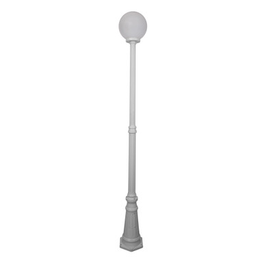 GT-557 Siena 25cm Sphere Tall Post - Powder Coated Finish / E27 - White