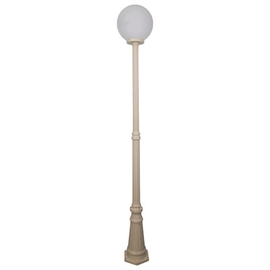 GT-558 Siena 30cm Sphere Tall Post - Powder Coated Finish / E27 - Beige