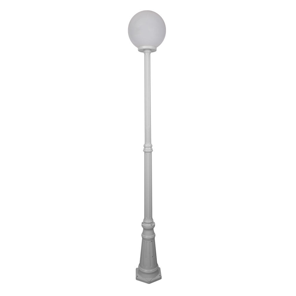 GT-558 Siena 30cm Sphere Tall Post - Powder Coated Finish / E27 - White